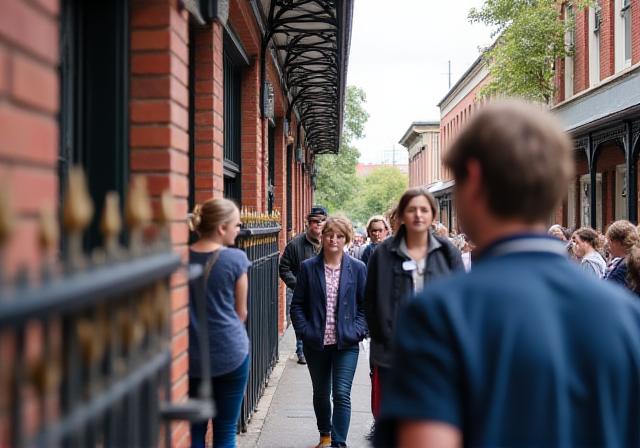 Guided group walking through the streets of Fitzroy North